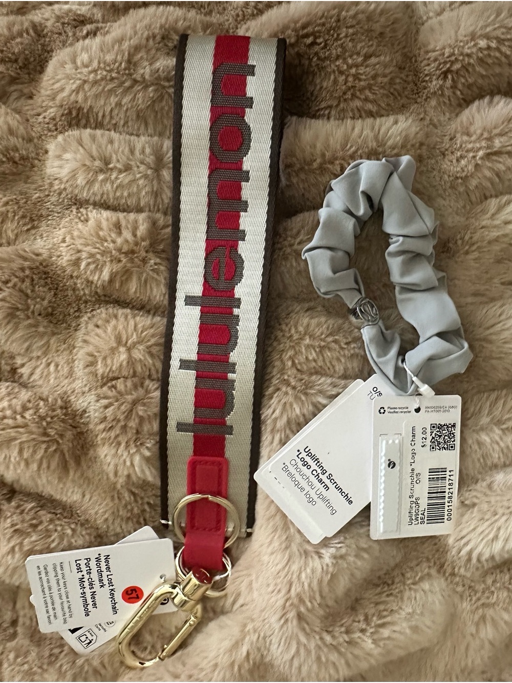lululemon athletica Bundle Never Lost Keychain and Scrunchie NWT